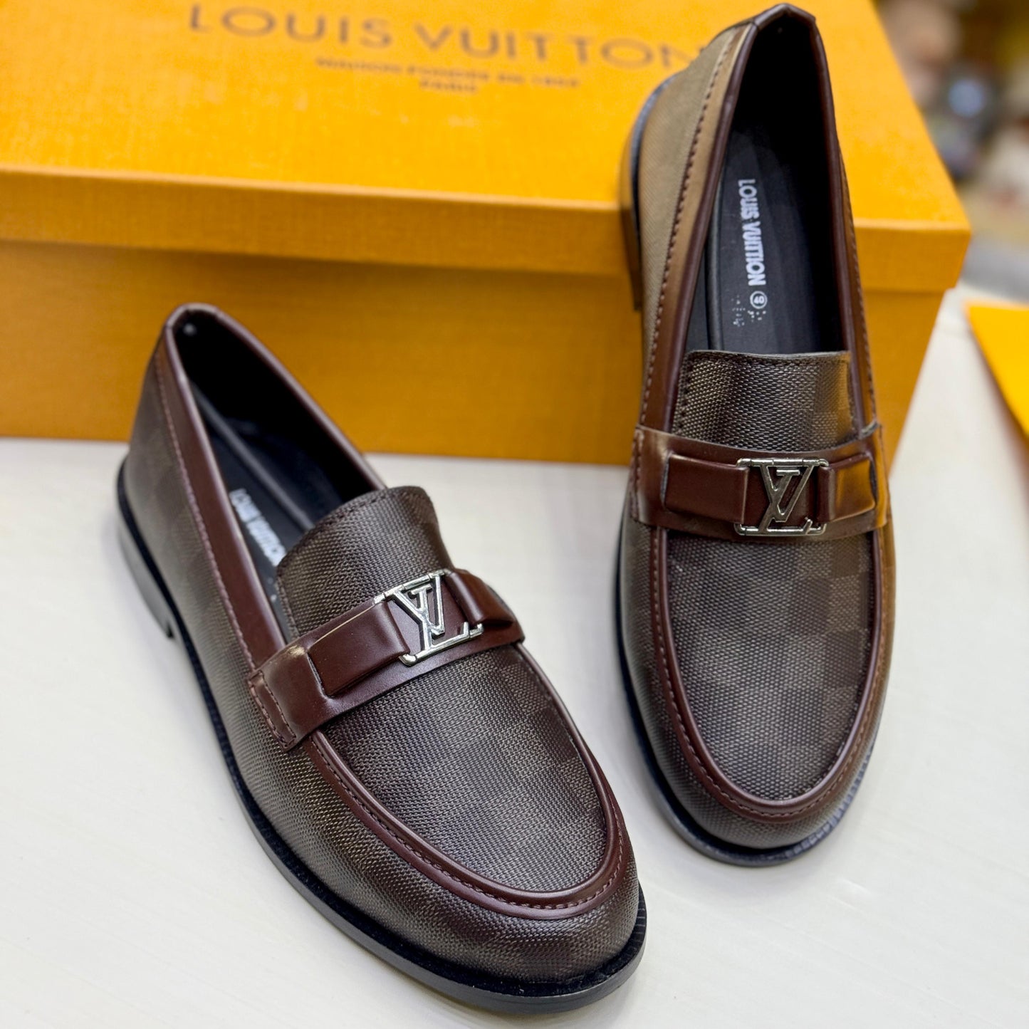 L-O-U-I-S V-U-I-T-T-O-N Luxury Gents Formal Shoes – Premium Edition | (Brown)