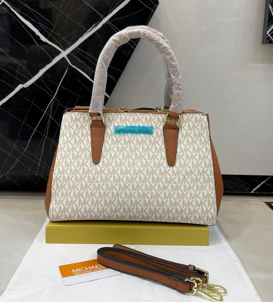 M-I-C-H-A-E-L K-O-R-S Women Handbags – Luxury Edition | (White/Brown)