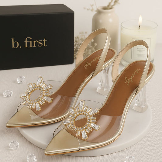 Luxury Fancy Heels for Girls – Festive Collection at B First (Gold)