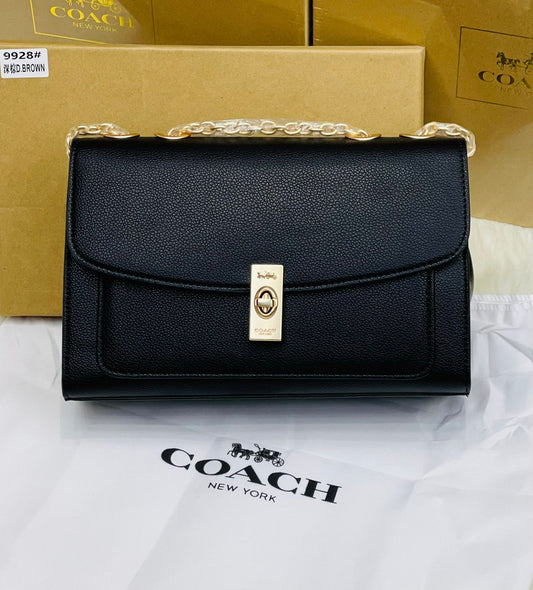 C-O-A-C-H Elegant Women Handbag – Luxury Edition with Full Brand Packaging (Black)