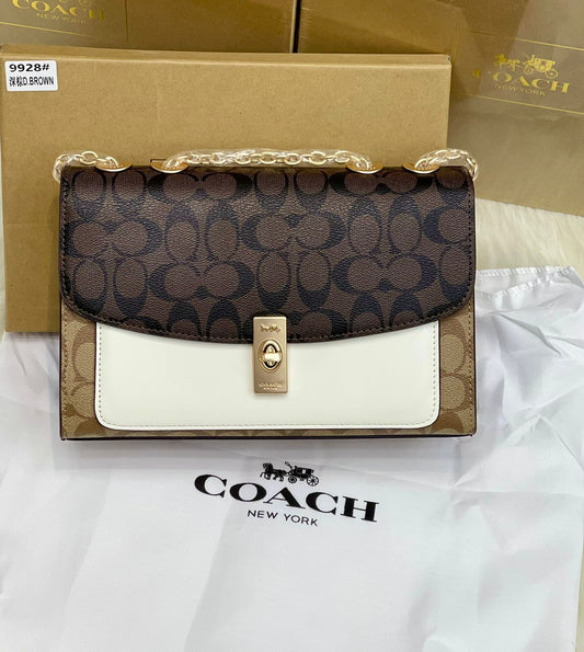 C-O-A-C-H Elegant Women Handbag – Luxury Edition with Full Brand Packaging (Brown-2)