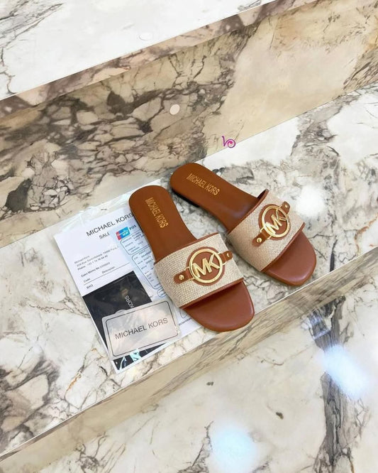 M-I-C-H-A-E-L K-O-R-S Inspired Flat Slippers – Regular Wear Women Footwear (Brown)