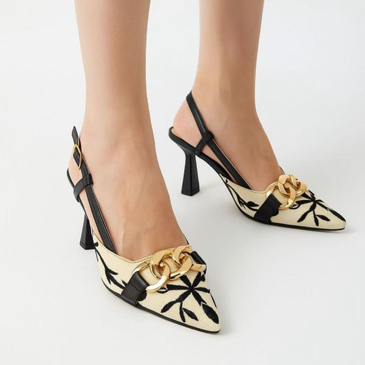 Z-A-R-A Embroidered Women Heels – Premium Edition (Black)