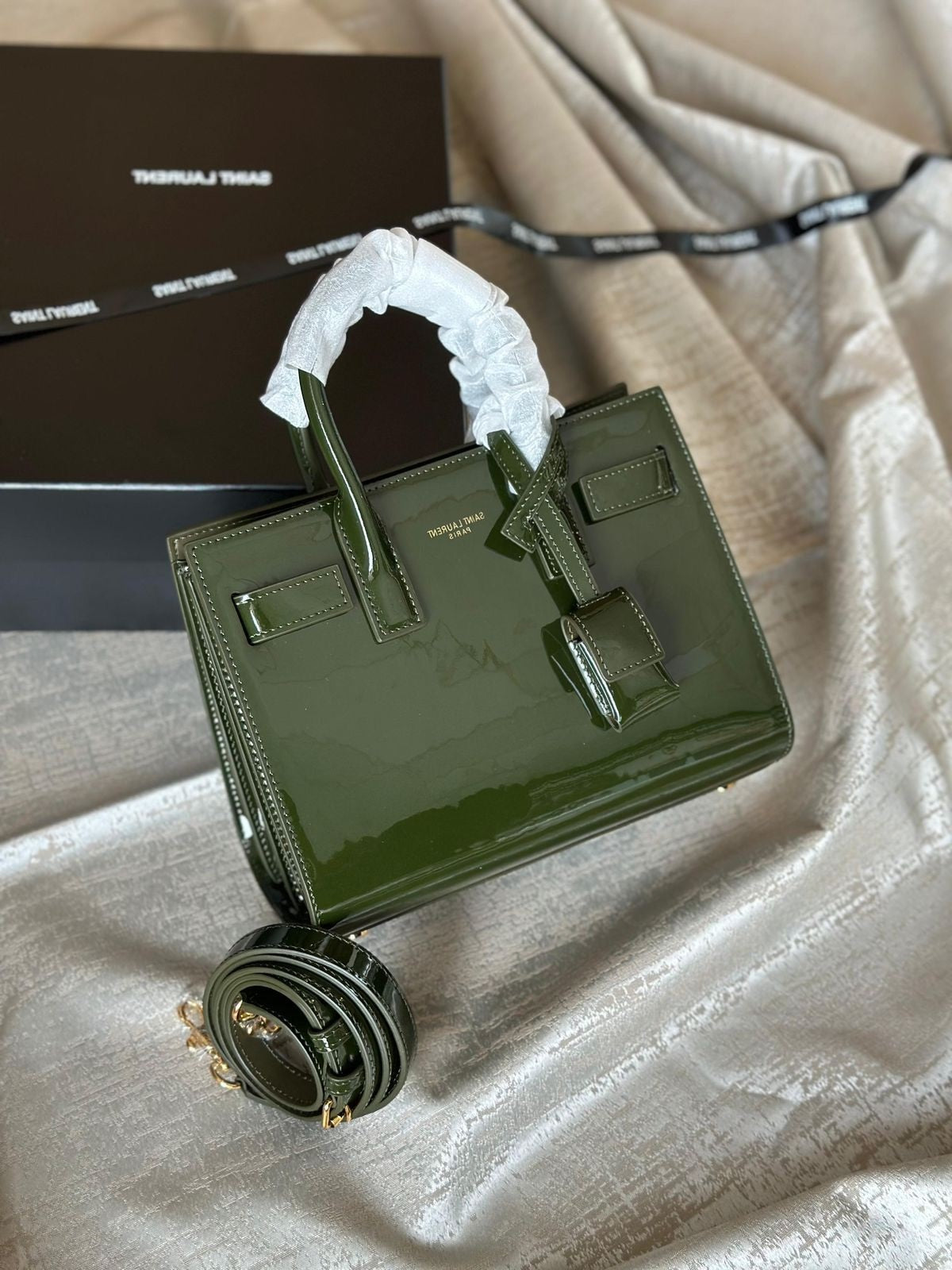 Y-S-L Luxury Small Tote Women Bag – Premium Leather Edition (Green)