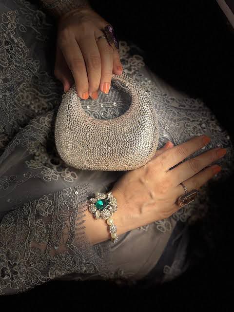 S-W-A-R-O-V-S-K-I Mini Rhinestone Clutch Women Bag – Glam Party Edition (Silver)