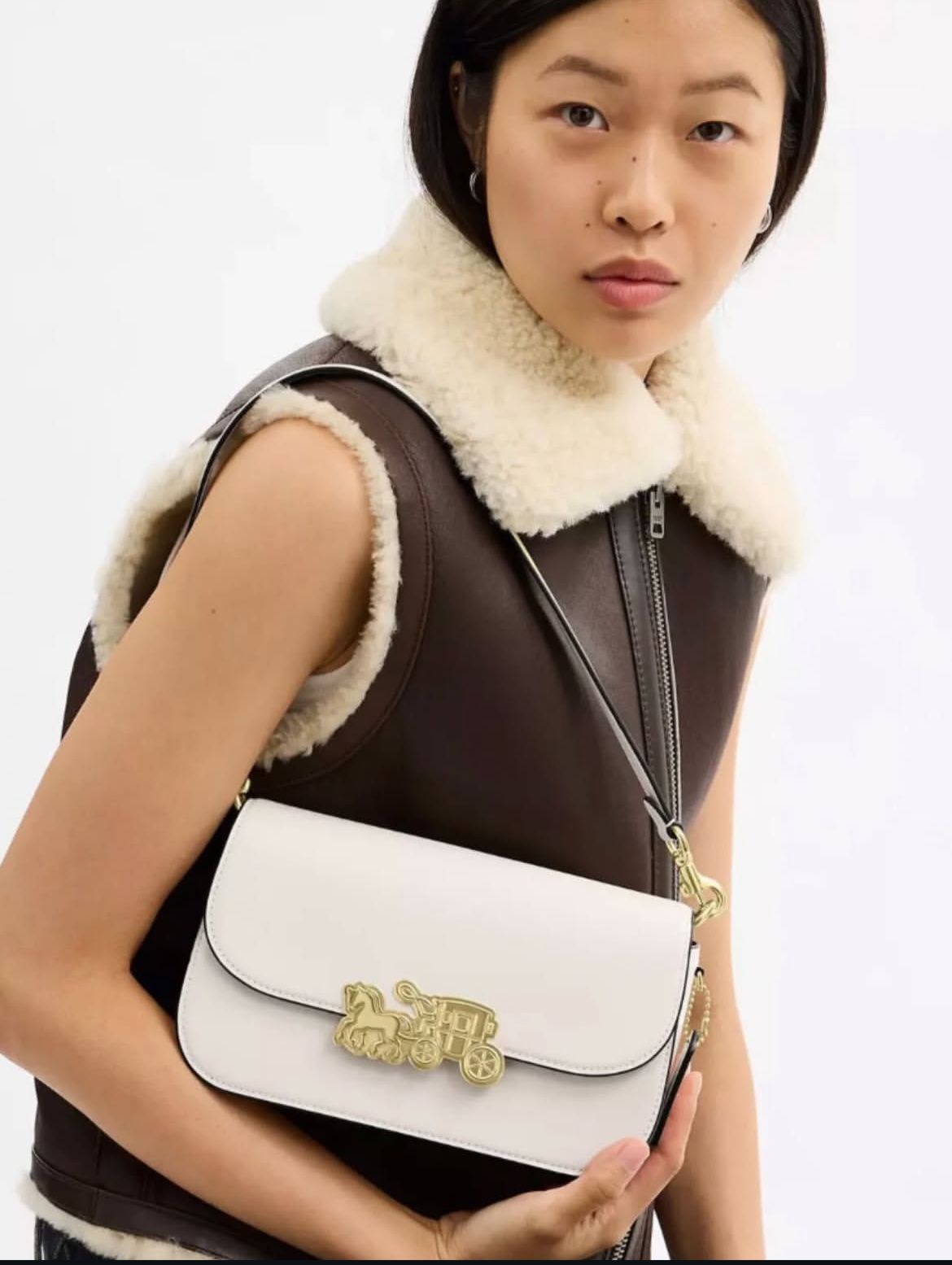 C-O-A-C-H Harper Shoulder Women Bag – Premium Edition (White)