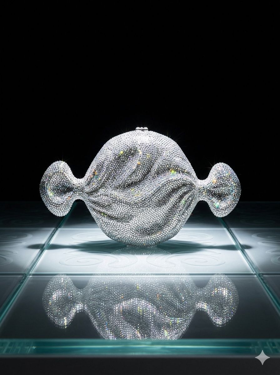 S-W-A-R-O-V-S-K-I Fancy Rhinestone Clutch – Elegant Women Bag (Silver)