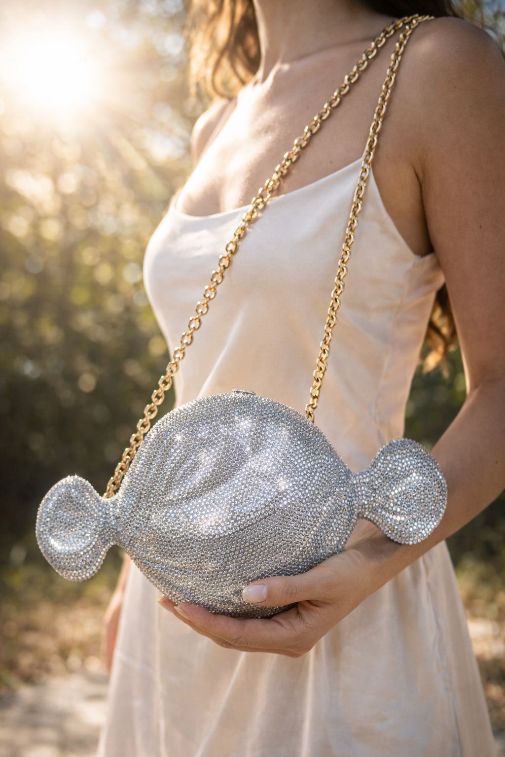 S-W-A-R-O-V-S-K-I Fancy Rhinestone Clutch – Elegant Women Bag (Silver)