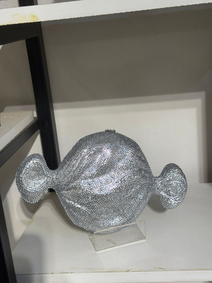 S-W-A-R-O-V-S-K-I Fancy Rhinestone Clutch – Elegant Women Bag (Silver)