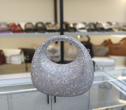 S-W-A-R-O-V-S-K-I Mini Rhinestone Clutch Women Bag – Glam Party Edition (Silver)