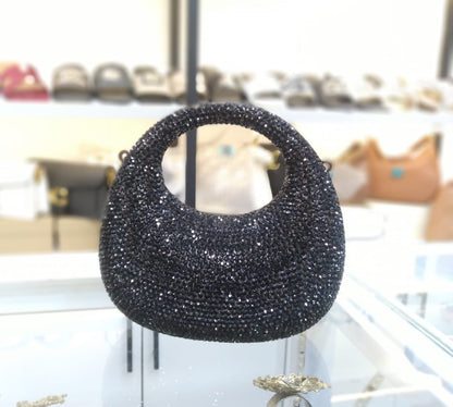 S-W-A-R-O-V-S-K-I Mini Rhinestone Clutch Women Bag – Glam Party Edition (Black)