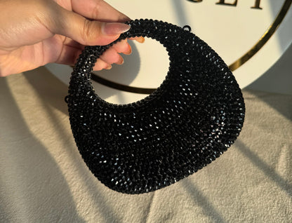 S-W-A-R-O-V-S-K-I Mini Rhinestone Clutch Women Bag – Glam Party Edition (Black)