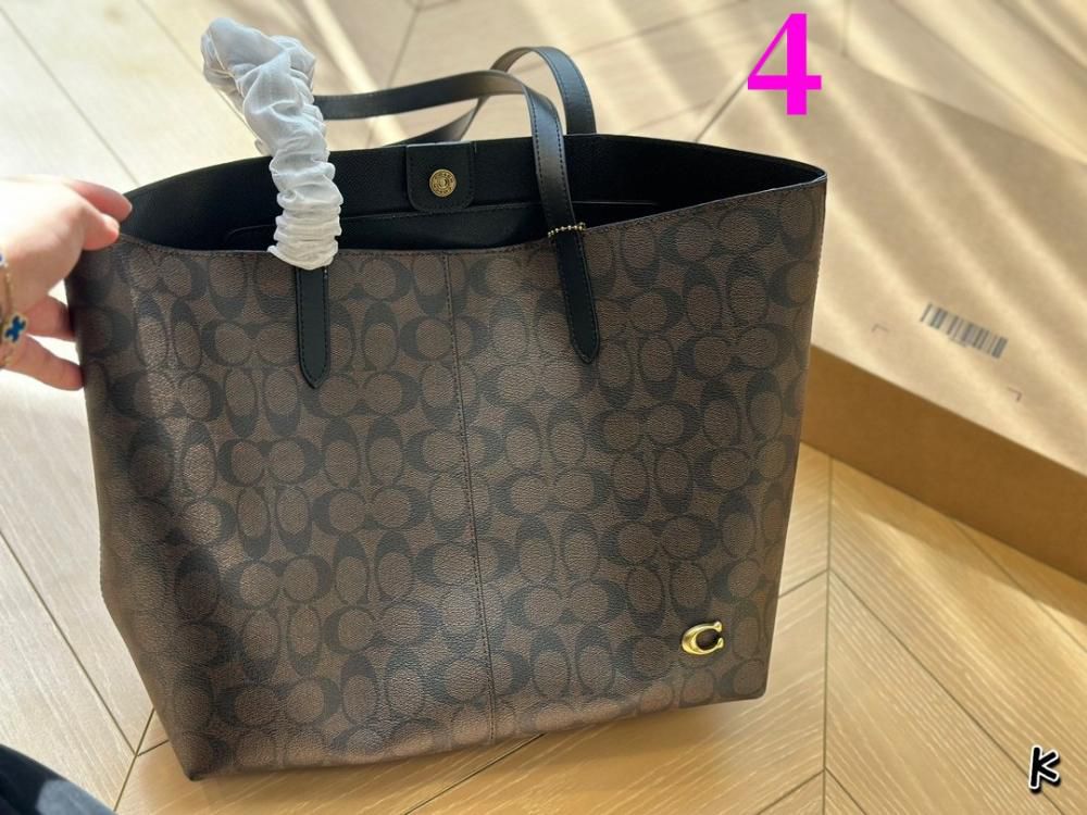 C-O-A-C-H North Tote Bag 32 – Premium Canvas & Leather Women Bag (Black-1)