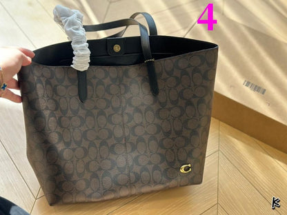 C-O-A-C-H North Tote Bag 32 – Premium Canvas & Leather Women Bag (Black-1)