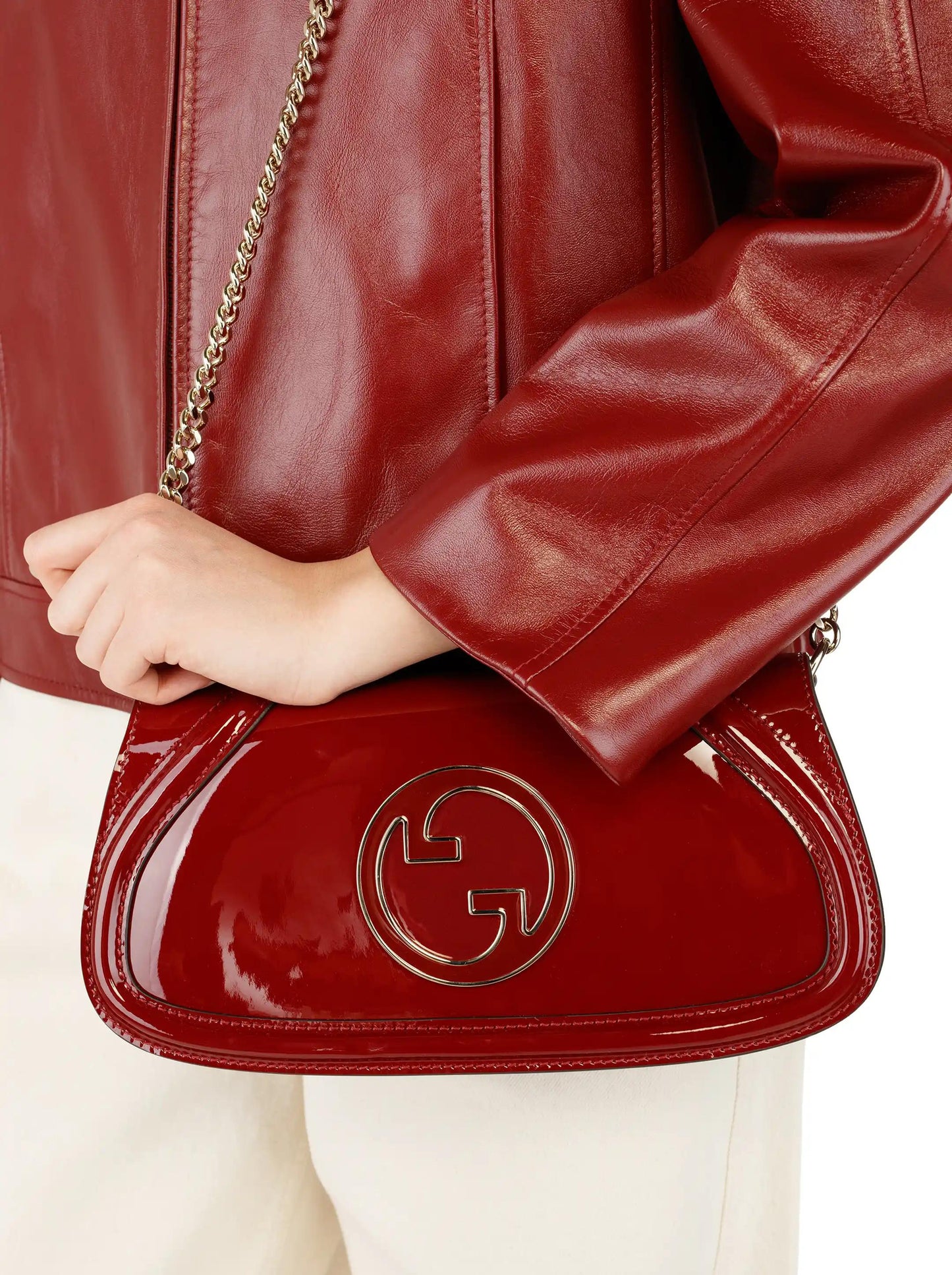 G-U-C-C-I Blondie Small Shoulder Women Bag – Rosso Ancora Red Patent