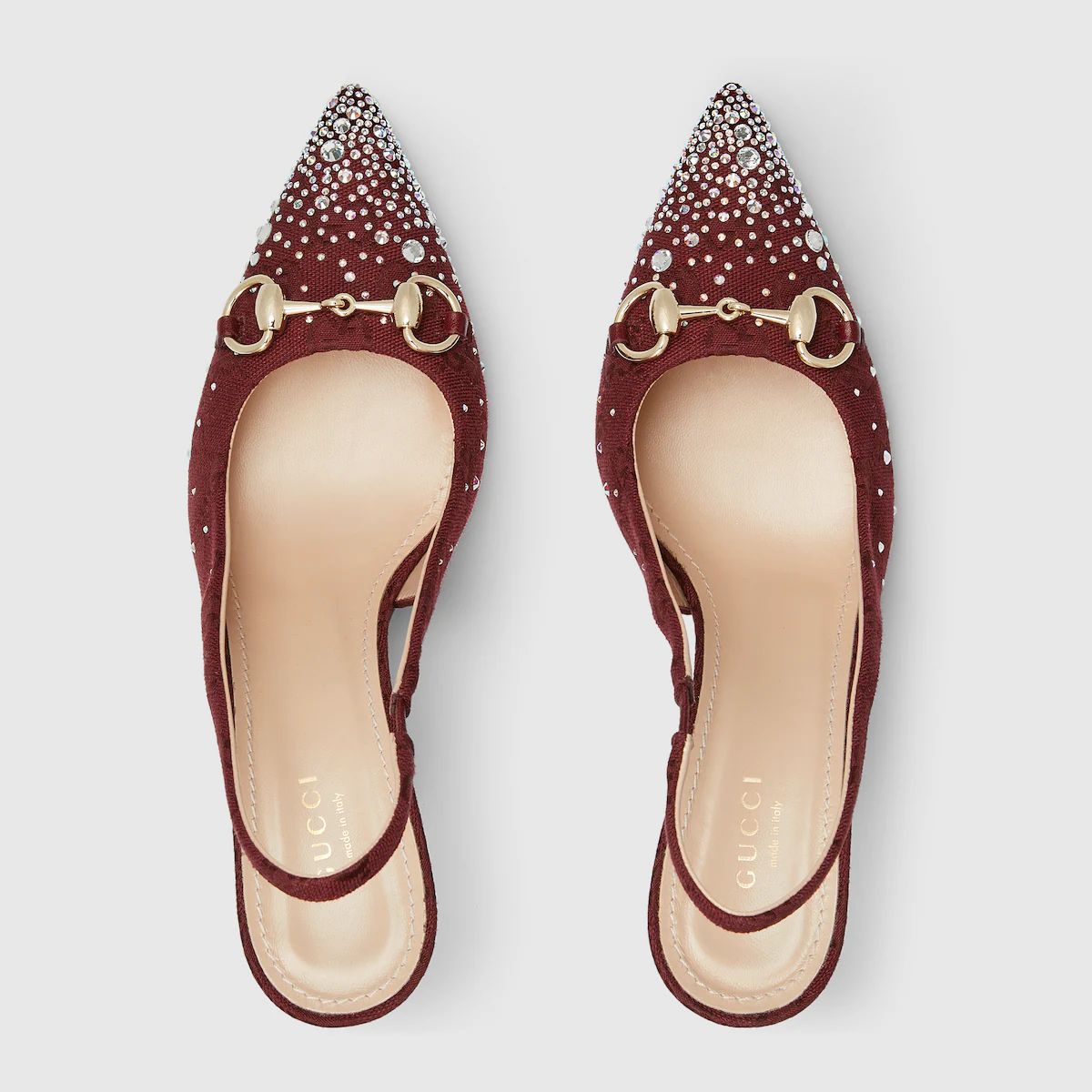 G-U-C-C-I Women’s Slingback Crystal Horsebit Heels – Premium Edition (Red)