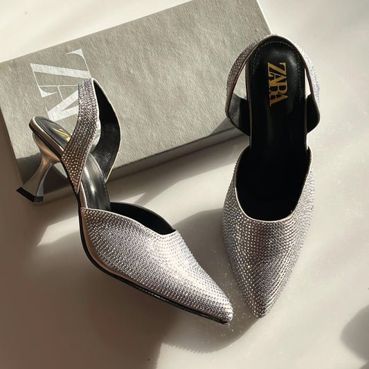 Z-A-R-A Women Heels – Elegant Style (Silver)