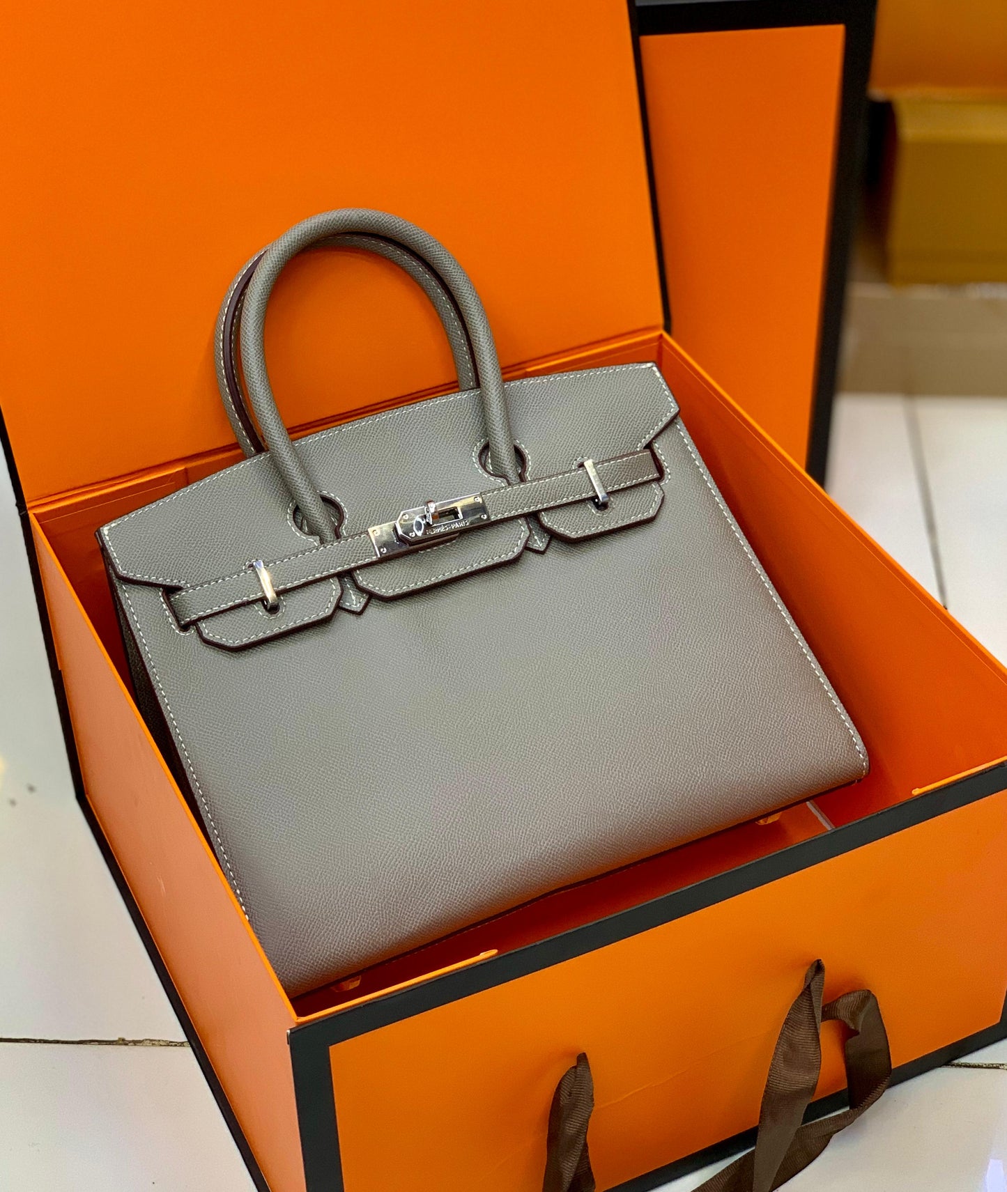 H-E-R-M-È-S Birkin Women Bag – Premium Luxury Edition (Grey)