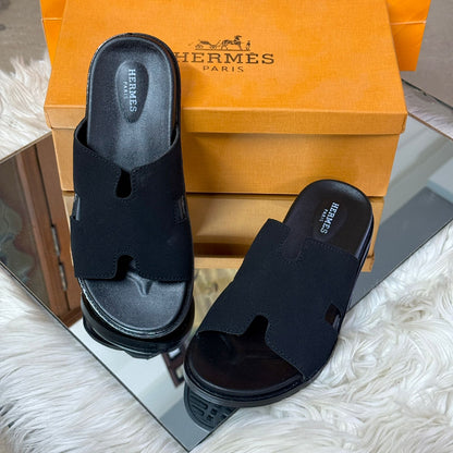 H-E-R-M-È-S Izmir Unisex Slippers – Stylish Comfort Edition (Black)