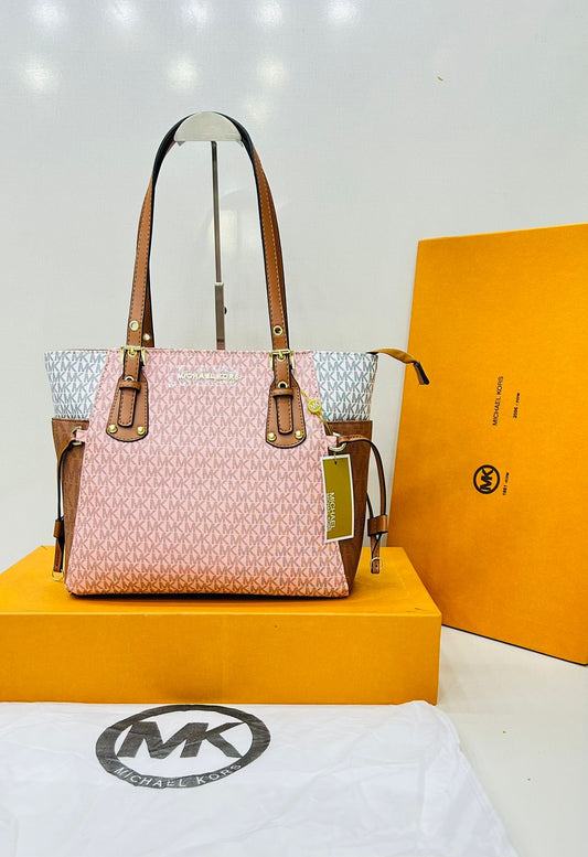 M-I-C-H-A-E-L K-O-R-S Women Bag – AAA Master Quality Edition (Brown/White/Pink)