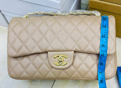 C-H-A-N-E-L Classic Jumbo Women Bag – Luxury Chain Edition (Beige)