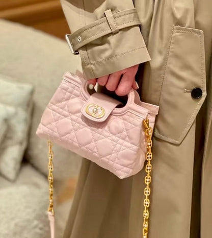 C-H-R-I-S-T-I-A-N D-I-O-R Jolie Top Handle Mini Women Bag – Elegant Edition (Pink)