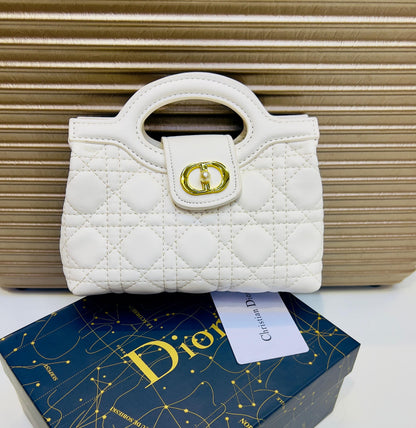 C-H-R-I-S-T-I-A-N D-I-O-R Jolie Top Handle Mini Women Bag – Elegant Edition (White)
