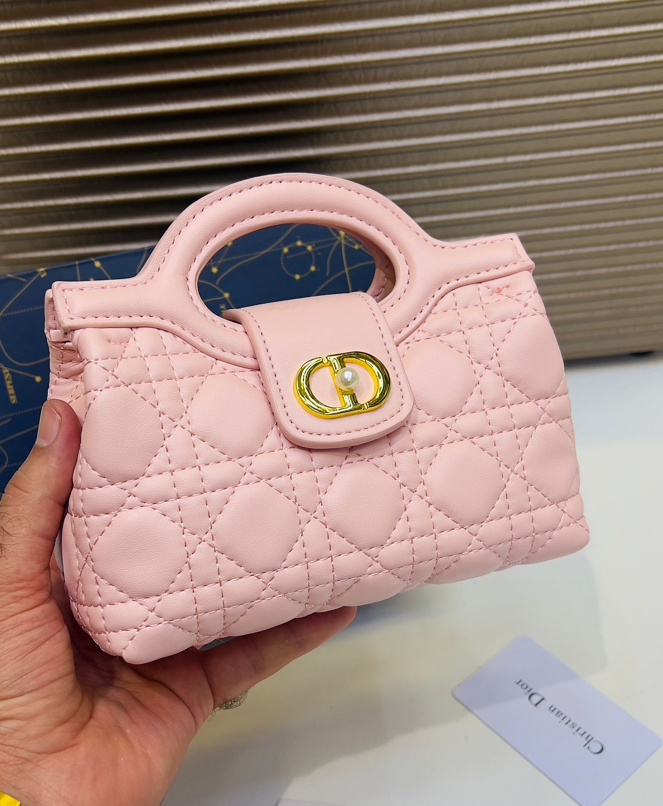 C-H-R-I-S-T-I-A-N D-I-O-R Jolie Top Handle Mini Women Bag – Elegant Edition (Pink)