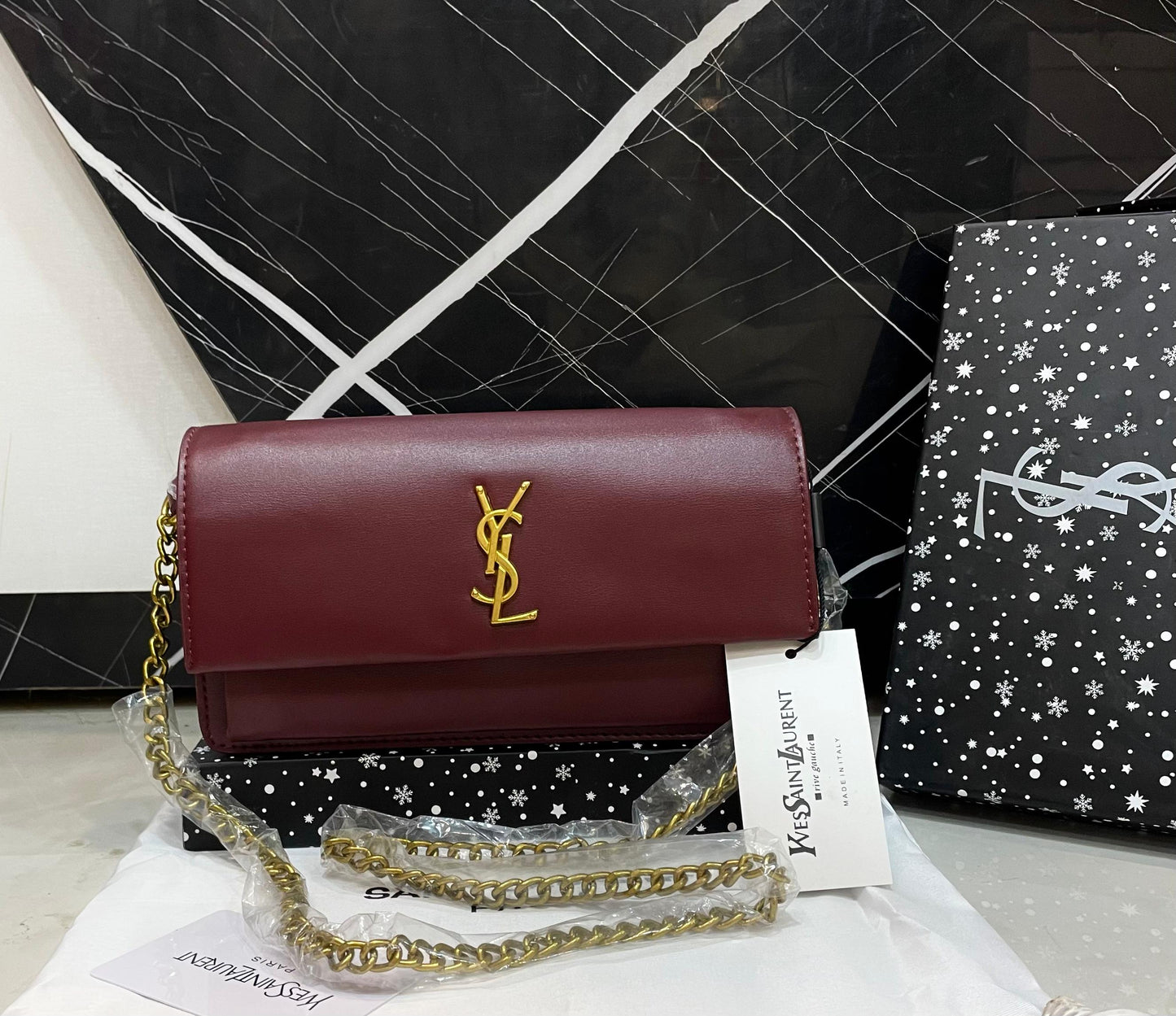 Y-S-L S-A-I-N-T L-A-U-R-E-N-T Paris Crossbody Women Bag – Master High Quality Edition (Maroon)