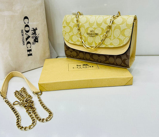 C-O-A-C-H Crossbody Women Bag – Luxury Master Edition (Beige/Brown/Cream)