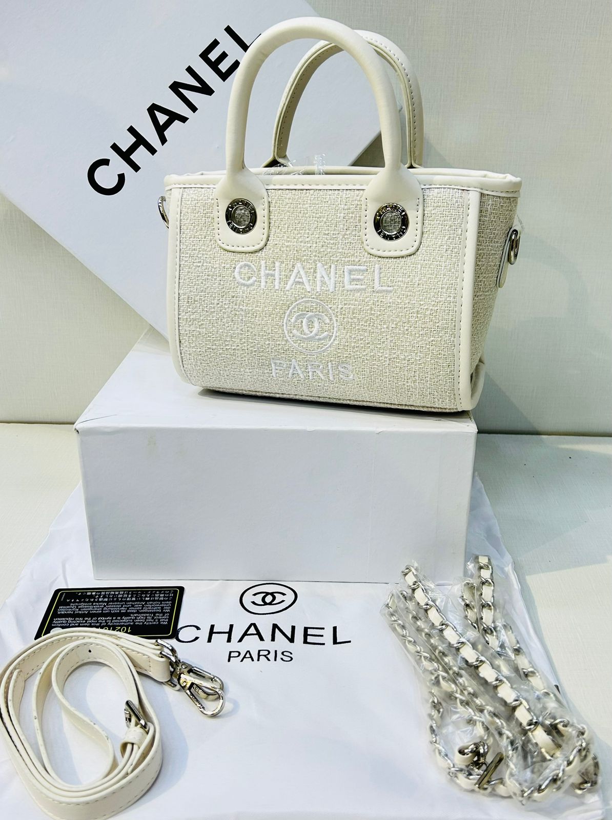 C-H-A-N-E-L Mini Tote Women Bag – Master Luxury Edition (White)