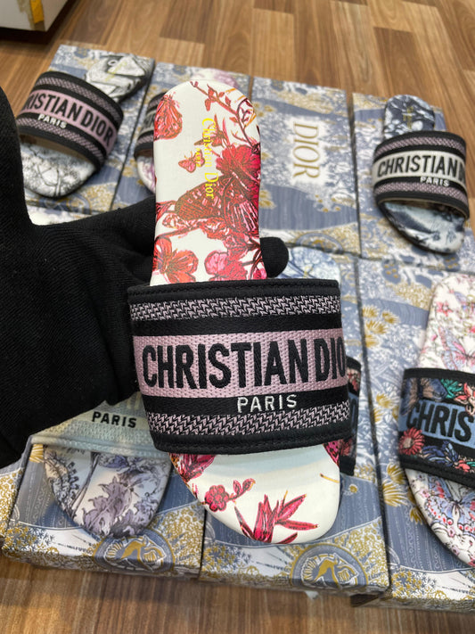 C-H-R-I-S-T-I-A-N D-I-O-R Embroidery Flats Imported With Brand box (Design-7)