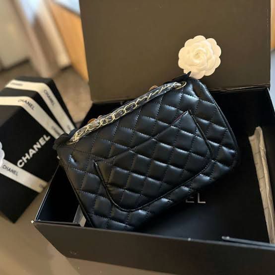 C-H-A-N-E-L Rectangular Camellia Flap Women Bag – Premium Edition (Black)