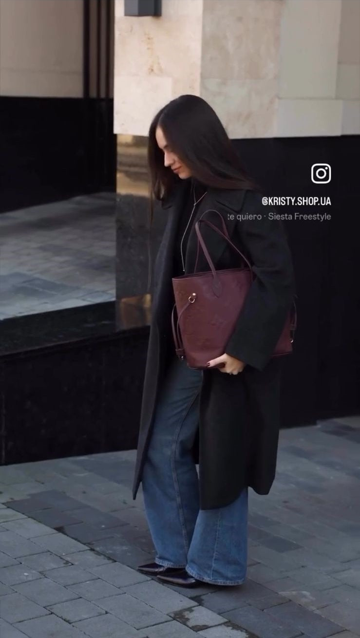 L-O-U-I-S V-U-I-T-T-O-N Neverfull MM Women Bag – Premium Edition (Red,Maroon)