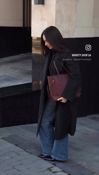 L-O-U-I-S V-U-I-T-T-O-N Neverfull MM Women Bag – Premium Edition (Red,Maroon)