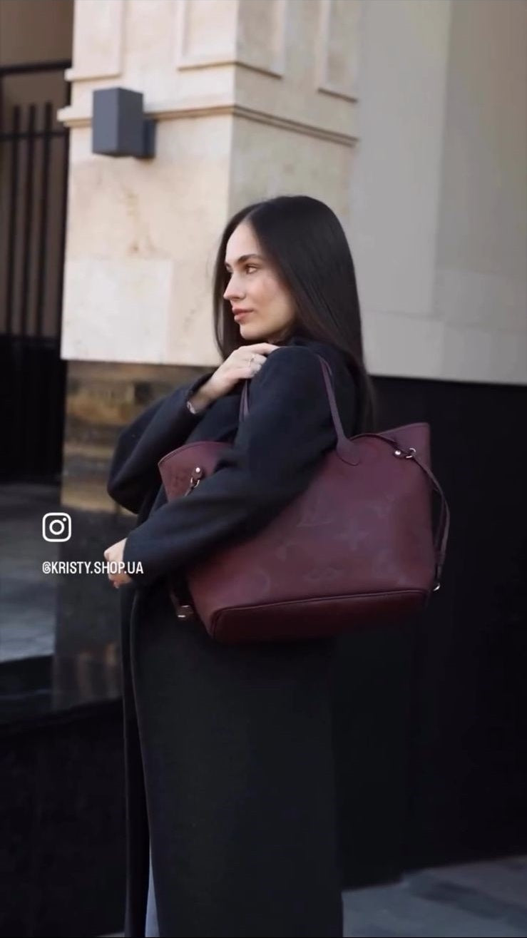 L-O-U-I-S V-U-I-T-T-O-N Neverfull MM Women Bag – Premium Edition (Red,Maroon)