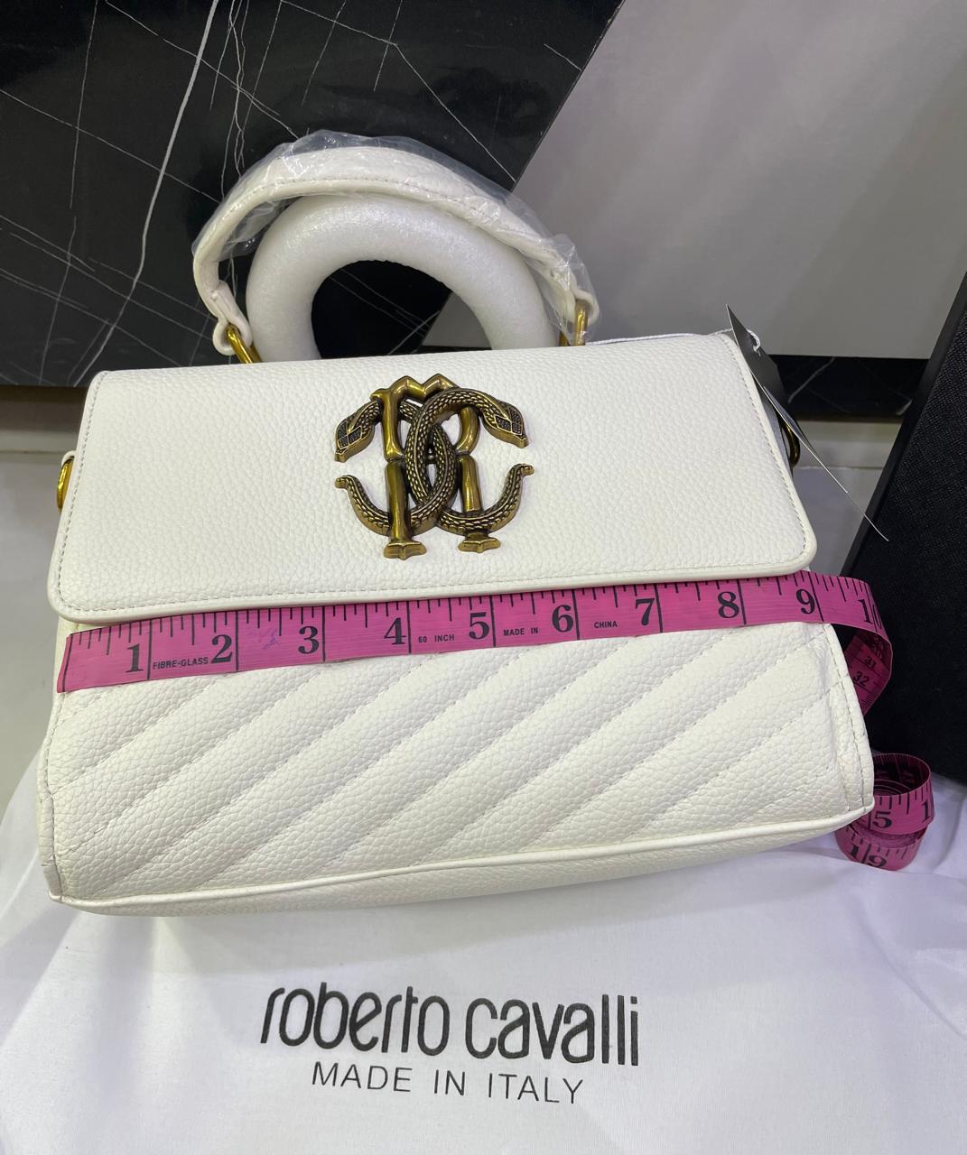 R-O-B-E-R-T-O C-A-V-A-L-L-I Women Bag – Italian Luxury Edition (White)