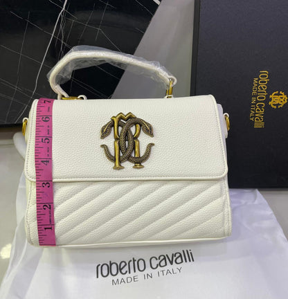 R-O-B-E-R-T-O C-A-V-A-L-L-I Women Bag – Italian Luxury Edition (White)