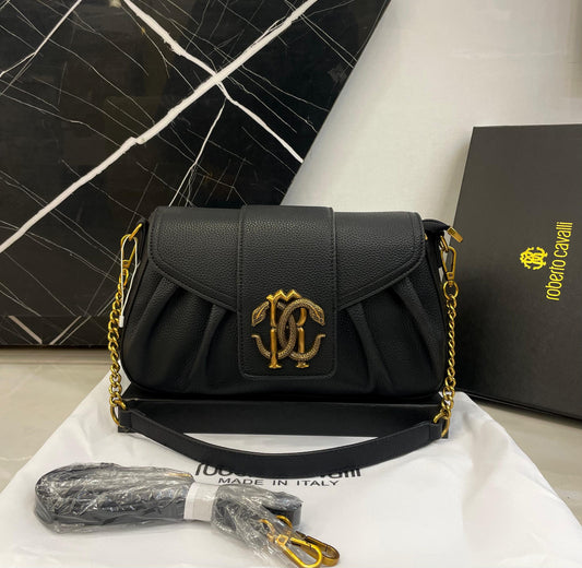 R-O-B-E-R-T-O C-A-V-A-L-L-I Crossbody Women Bag – Master Class Edition (Black)