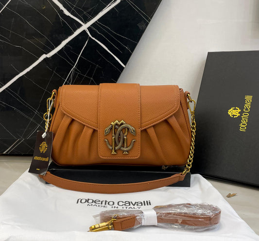 R-O-B-E-R-T-O C-A-V-A-L-L-I Crossbody Women Bag – Master Class Edition (Brown)