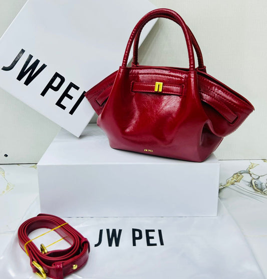 J-W P-E-I Hana Mini Women Bag – Shiny Material Edition (Red)