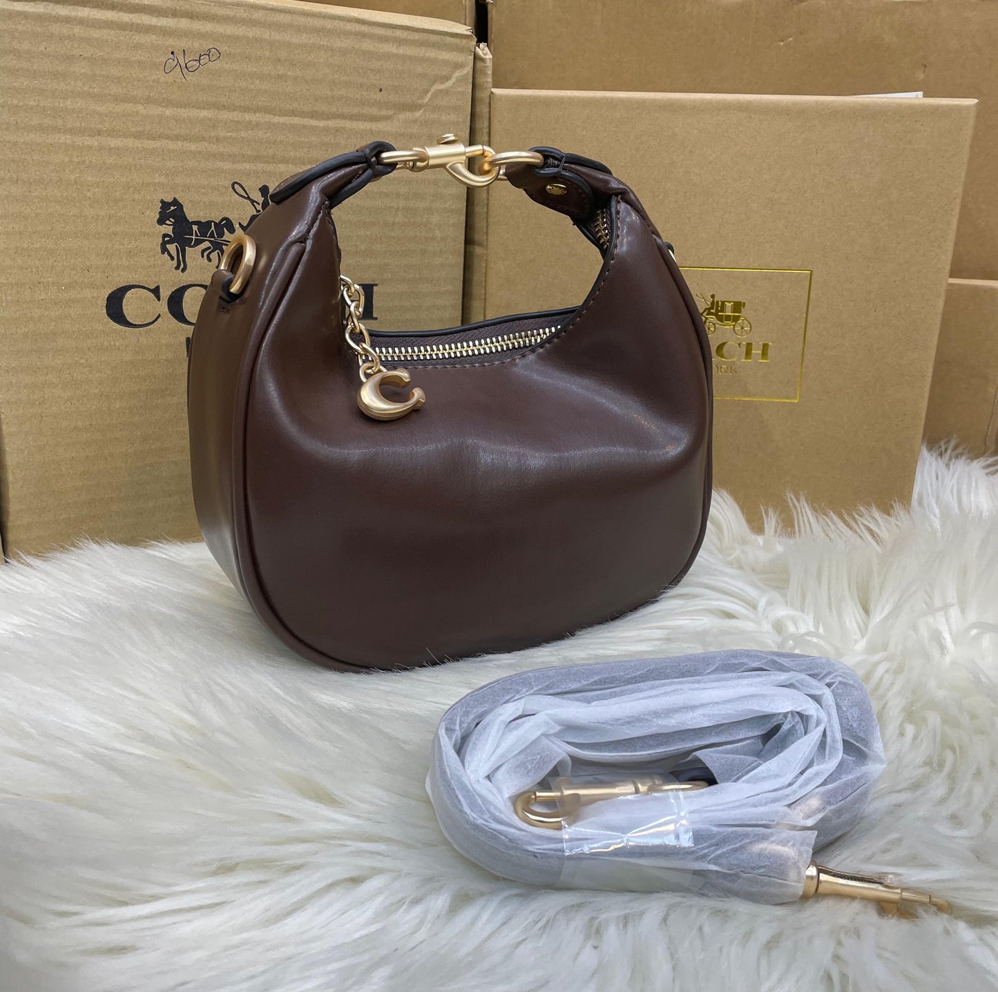 C-O-A-C-H Jonie Plain Mini Women Bag – Compact Luxury Edition (Brown)