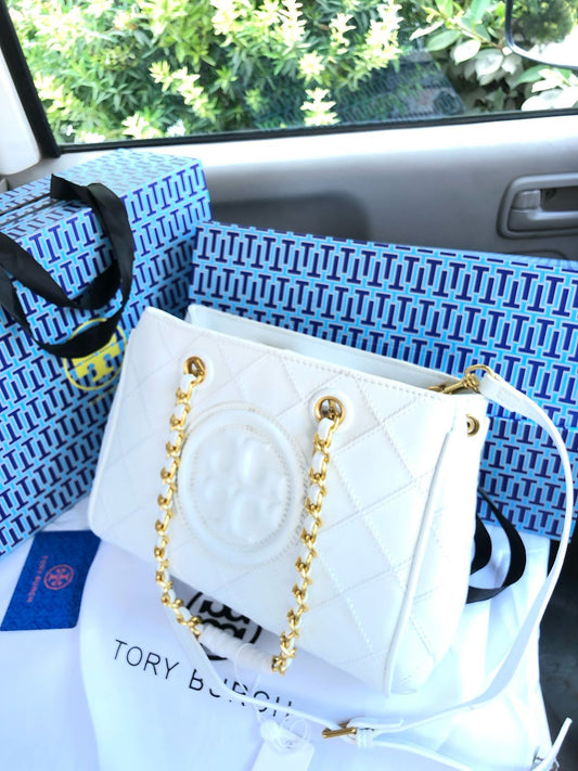 T-O-R-Y B-U-R-C-H Spacious Tote Women Bag – Master Quality Edition (White)