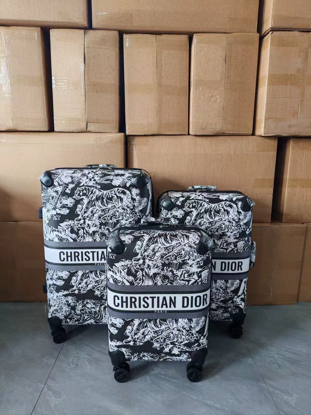 C-H-R-I-S-T-I-A-N D-I-O-R Branded Trolley Bag Sets – Travel Collection (Design-2)