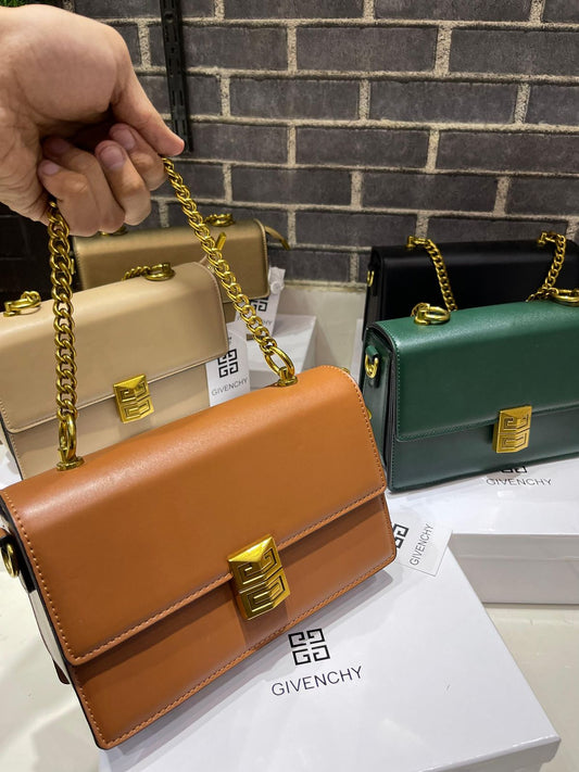 G-I-V-E-N-C-H-Y Small 4G Chain Women Bag – Premium Edition (Brown)