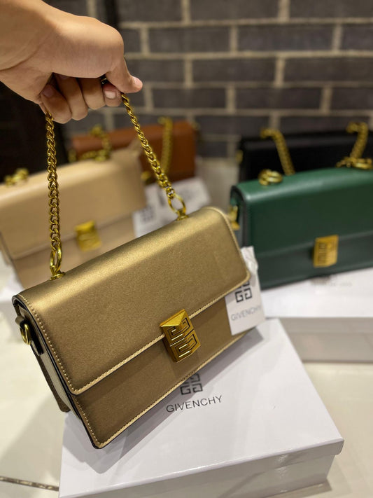 G-I-V-E-N-C-H-Y Small 4G Chain Women Bag – Premium Edition (Gold)