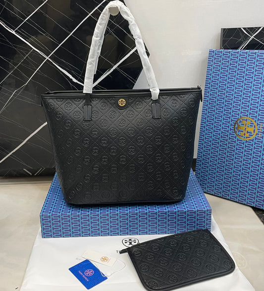 T-O-R-Y B-U-R-C-H Tote Women Bag 2PC Set – Master Class Edition (Black)