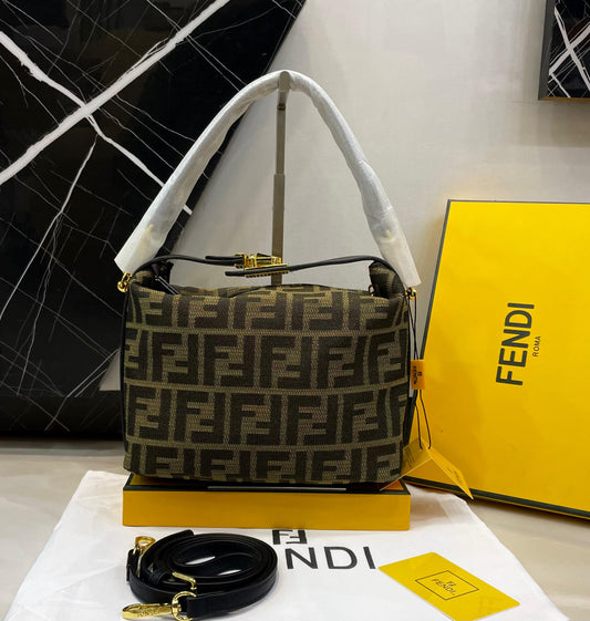 F-E-N-D-I Iconic Mini Crossbody – Everyday Luxury Statement Bag (Brown-2)