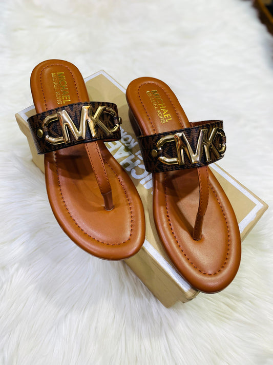 M-I-C-H-A-E-L K-O-R-S Flats – Elegant Women Footwear (Brown)