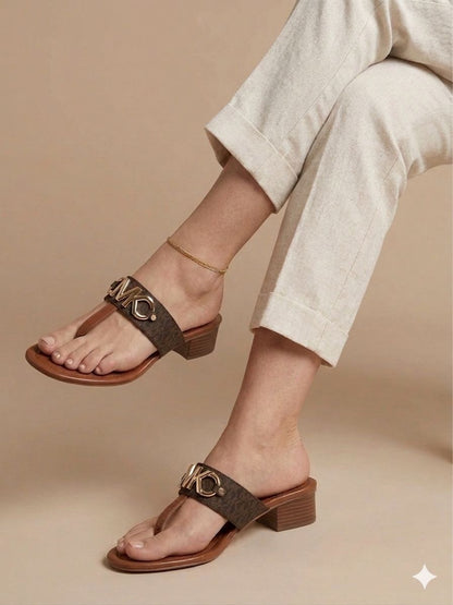 M-I-C-H-A-E-L K-O-R-S Flats – Elegant Women Footwear (Brown)